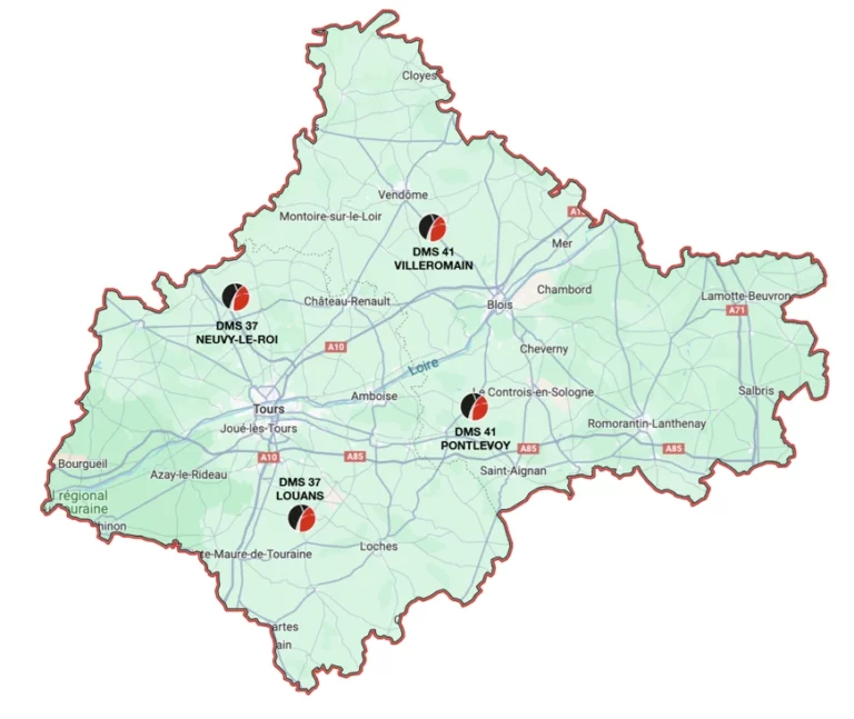 Carte des agences DMS 37 et 41